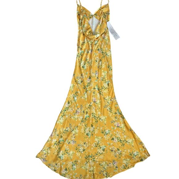Mac Duggal Ieena Floral Empire Waist Bias Cut Sleeveless Trumpet Gown Size 0 - Picture 7 of 15